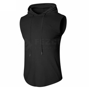 Mode tenue à la mode nouveau Design à manches longues hommes sweats à capuche sans manches Slim Fit solide couleur unie hommes sweats à capuche sans manches - Product Image 1