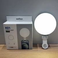 Lampu Ring Selfie portabel dapat diisi ulang, lampu cincin untuk kamera ponsel, lampu klip warna dapat disesuaikan
