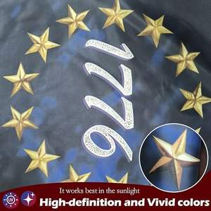 Флаг Бетси Росса «We The People» в винтажном стиле, 3x5 футов - Американский флаг 1776 года с 13 звездами, окрашенный в цвете чая, флаги колониального периода - Product Image 4