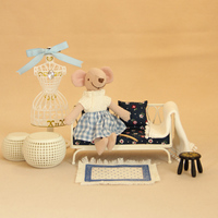 Canapé simple et double en métal blanc à l'échelle 1:12, Bjd/Ob11/Maileg Home Accessories