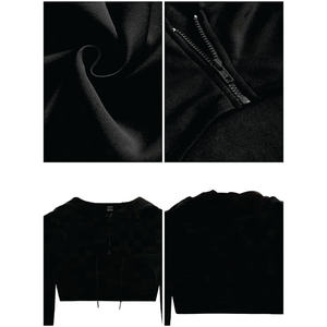 เสื้อครอปแบบมีฮู้ดแขนยาวสำหรับผู้หญิงเสื้อครอปแบบมีซิปรูดออกแบบได้ตามต้องการสไตล์ใหม่ - Product Image 6