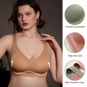 <span class=keywords><strong>Nuovo</strong></span> Arrivo <span class=keywords><strong>Reggiseno</strong></span> <span class=keywords><strong>Senza</strong></span> Cuciture Wireless con Spalline Incrociate, Ottima Copertura, Lingerie Plus Size per Donne - Product Image 2