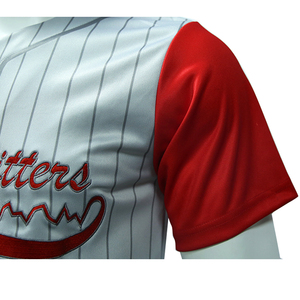 Camiseta de béisbol con logotipo bordado personalizado de alta calidad para hombres, camiseta de béisbol impresa con diseño de tira de sublimación OEM transpirable - Product Image 4