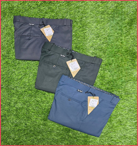 กางเกงทรงสลิมฟิตผ้าลินินสำหรับผู้ชายผ้าโพลีเอสเตอร์มีจีบดีไซน์ทางการจากชื่อเดิม - Product Image 3