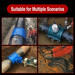 Abrazadera de Reparación de Fugas para Tuberías de Hierro Dúctil, Acoplamiento Parcial de Emergencia, Junta de Sillín para Tuberías de Agua de Acero y PE - Product Image 3