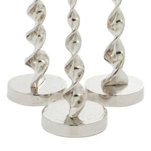 DecMode Silver Aluminum <b>Candle</b> <b>Holder</b> Silver Twisted Metal <b>Candle</b> Stands Modern <b>Taper</b> <b>Candle</b> <b>Holders</b> for Living Room - Product Image 5