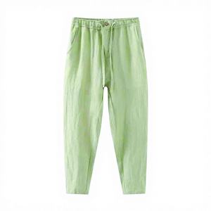 Pantalon de jogging décontracté respirant pour hommes pantalon en lin de coton pour hommes à jambe droite personnalisé pantalon - Product Image 1