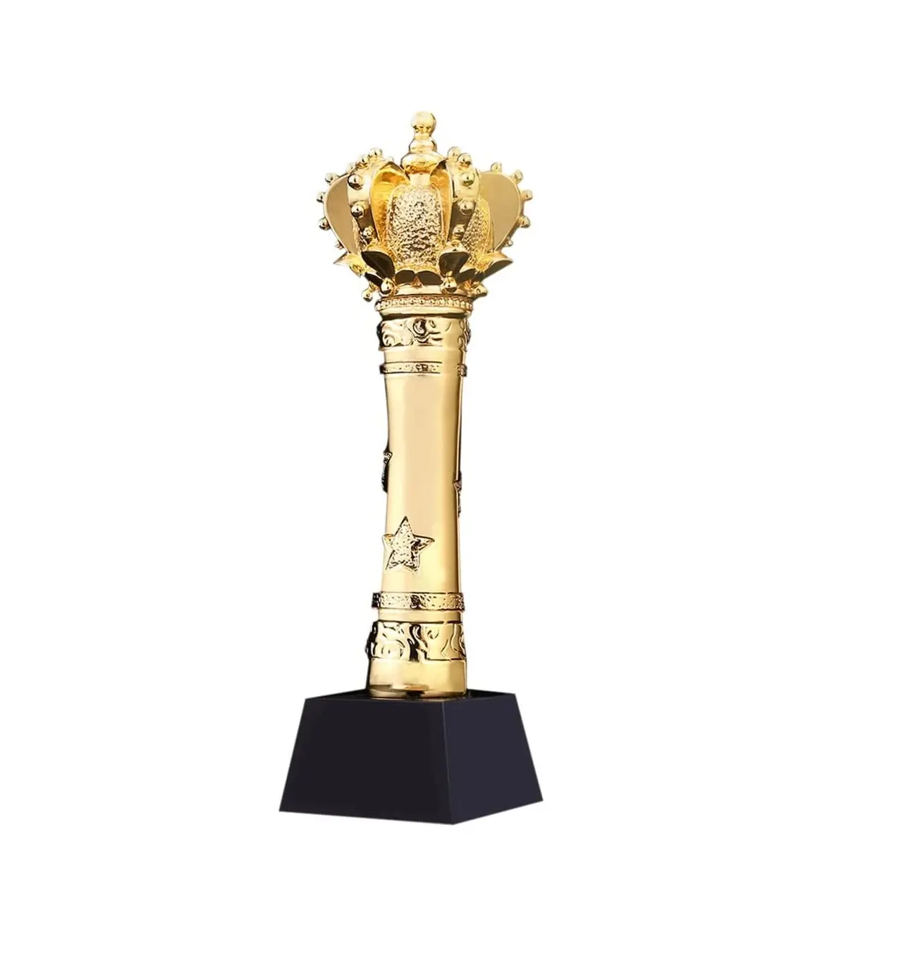 Trofeo de diseño de mediados de siglo Premios dorados Trofeos con grabado personalizado con base de vidrio negro Trofeo de logro dorado