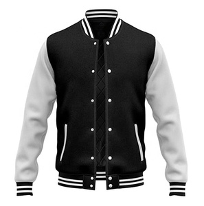 2026 chaquetas universitarias cálidas de invierno al por mayor con mangas de cuero chaquetas de bombardero universitarias bordadas personalizadas para hombres y mujeres - Product Image 1