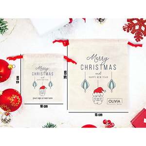 Sacs cadeaux personnalisés colorés et écologiques pour Noël et le Nouvel An avec logo imprimé - Product Image 3