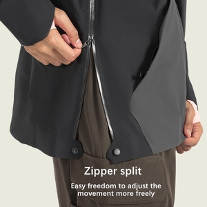 เสื้อฮู้ดกันน้ำสำหรับผู้หญิงใช้ได้ทุกเพศ, เสื้อแจ็คเก็ตกันลมมีฮู้ดปักลาย3D กันน้ำได้มีกระเป๋าเสื้อกันฝน - Product Image 4