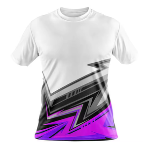T-shirts de sublimation à séchage rapide à bas quantité minimale de commande impression de longe personnalisée 100% polyester vêtements de sport demi-manches t-shirts de gymnastique - Product Image 6