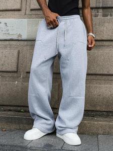 <b>Cargo</b> Pocket men's <b>pants</b> washed Grey <b>Oversized</b> Jogger Trousers with Utility Patch Pocket Design Wide Leg Baggy Streetwear <b>Pants</b> - Product Image 4