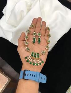 ชุดสร้อยคอและต่างหูเซอร์โคเนียทรงลูกบาศก์เคลือบแบบพรีเมี่ยมสำหรับผู้หญิงเครื่องประดับเจ้าสาวต่างหูแบบไม่ก่อให้เกิดอาการแพ้ - Product Image 6