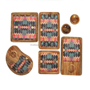 Bandeja de resina de madera al por mayor, plato de servicio de esmalte impreso para postre y decoración de pasteles dulces, accesorios de decoración de pasteles - Product Image 3