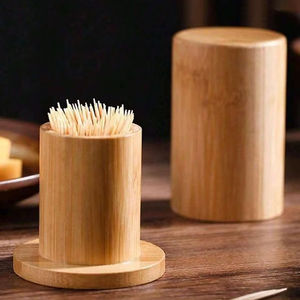 Porte-cure-dents en bois massif, minimaliste, de haute qualité, écologique, fait à la main, pour la cuisine et la salle à manger - Product Image 1