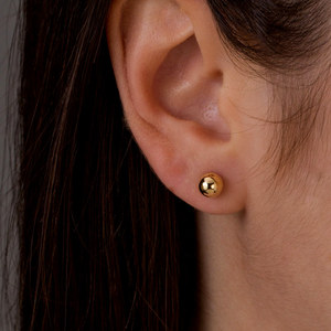 Espárragos de esfera de oro sólido genuino de 14K, colección al por mayor de esfera pequeña de oro amarillo blanco rosa para regalos de niñas jóvenes-DS0291 - Product Image 5