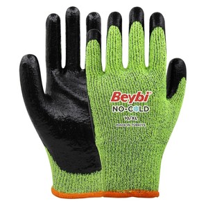 ถุงมืออุตสาหกรรมแบบหนาพิเศษ NoCold เคลือบไนไตรล์ ป้องกันแรงกระแทก สีเขียว ป้องกันมือและแขน ปราศจากน้ำยาง สำหรับงานก่อสร้าง - Product Image 1