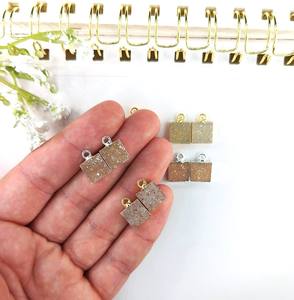 Hermoso color Druzy 925 pares de plata colgante joyería de boda galvanizada stock limitado precio al por mayor - Product Image 1