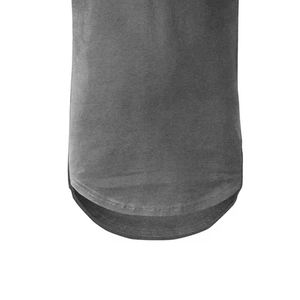 Venta al por mayor de alta calidad para hombre de manga corta raglán palangre Hip Hop Camiseta cuello redondo dobladillo curvo camiseta - Product Image 3