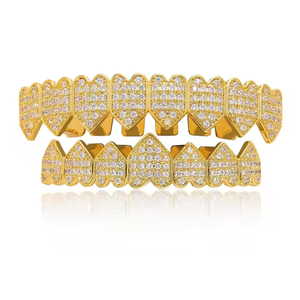 925 Plata Diseño DE CARA abierta Chapado Redondo Corte brillante Moissanite Diamond Grillz Iced Out Grillz Estilo de tendencia del año - Product Image 6
