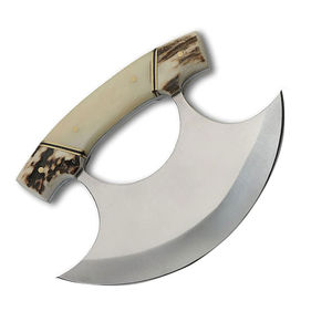 Couteau Ulu artisanal de qualité supérieure pour chefs, couteau Ulu avec lame en acier inoxydable extra-affûtée, couteau Ulu de cuisine avec poignée antidérapante - Product Image 5