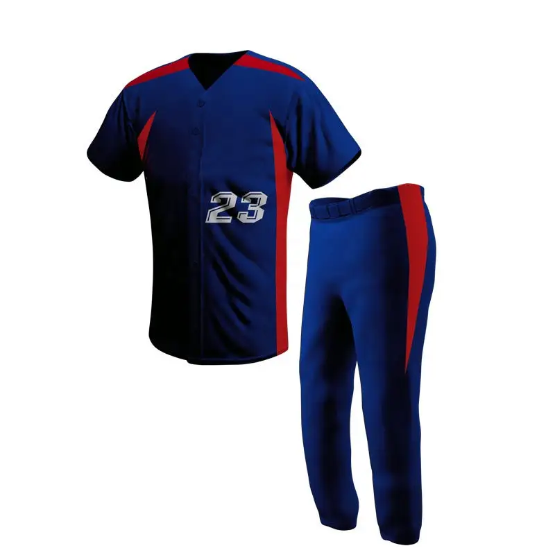 कपड़े पहनें पैंट जर्सी पुरुष बेसबॉल वर्दी त्वरित सूखी नवीनतम डिजाइन लघु आस्तीन पुरुष बेसबॉल वर्दी सेट