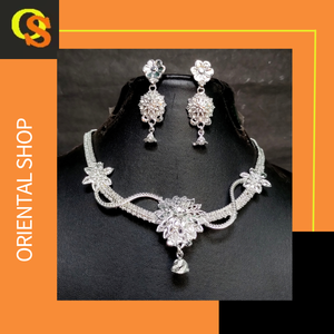 ซื้อชุดแหวนต่างหูสร้อยคอชุบเงินคุณภาพพรีเมี่ยมพร้อมชุดเครื่องประดับสไตล์หรูหรา - Product Image 5