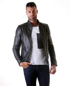 Veste en cuir de logo personnalisé de haute qualité vêtements de mode veste en cuir coupe-vent pour hommes veste de service OEM ODM pour homme - Product Image 4