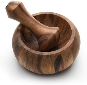 Premium Wooden Pestle And Mortar Stylish Kitchen Tool Perfect For Grinding Spices Herbs <b>Seeds</b> And Home Cooking From India - Product Image 6
