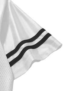 Top en maille personnalisé à coupe courte, maillot de football américain pour femmes, streetwear en satin, col en V, patch étoile, style Y2K, chemise surdimensionnée - Product Image 5