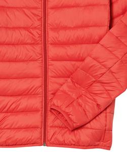 Chaqueta de Invierno Acolchada Roja para Hombre, Estilo Urbano, Cortavientos, Corte Ajustado, Cierre de Cremallera, Relleno 100% Fibra de Poliéster, Secado Rápido - Product Image 2
