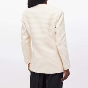 Chaqueta corta de lana transpirable para mujer, abrigo ecológico a prueba de viento - Product Image 2