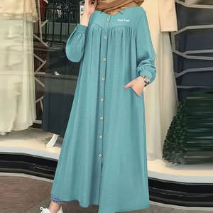 Suministro directo de fábrica Mujeres Modest Long Top Casual Color sólido Tela de lana transpirable Ecológico Personalizable - Product Image 3