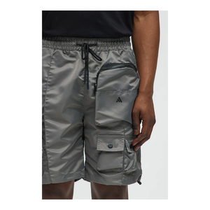 Shorts cargo pour hommes, couleur unie, avec design multi-poches et taille à cordon de serrage réglable, shorts tendance 2026 - Product Image 4