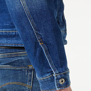 Veste en jean bleu décontractée pour hommes et femmes en gros, taille XL, col à capuche, tissu léger, coupe décontractée pour l'hiver - Product Image 3