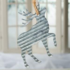 Adorno colgante de Navidad galvanizado rústico único con acabado desgastado Ideal para Celebración De vacaciones vintage - Product Image 5