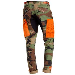 Tech Camouflage <b>Cargo</b> Pants Multi Pocket Utility <b>Joggers</b> Orange Accent Streetwear Tactical Slim Fit Pants <b>Men</b> - Product Image 2