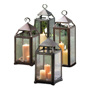 Design classique lanterne décorative métal fer trou conception soudage par points lanterne suspendue noir et sous or pour Banquet usage domestique - Product Image 5