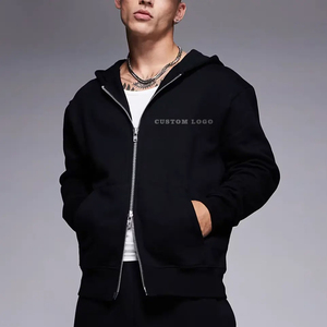 Vente chaude Premium hommes hiver sweats à capuche zippés nouveauté respirant coupe-vent séchage rapide 100% coton polaire à capuche grande taille - Product Image 1