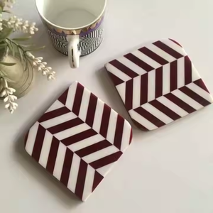 Posavasos Cuadrados de Estilo Clásico, Ecológicos y Personalizados de Lujo, con Incrustaciones Únicas para Café, Té, Hoteles y Cocinas - Product Image 1