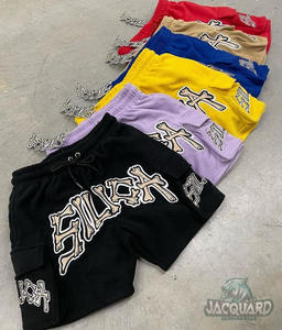 Mode rue hommes Shorts surdimensionné français éponge grande taille hommes Shorts Logo personnalisé poches latérales imprimé Shorts pour hommes - Product Image 1