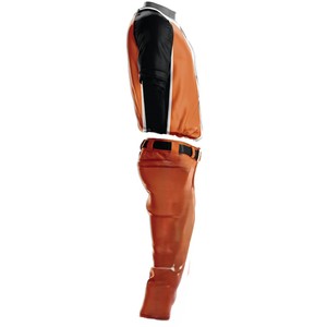 Unisex Orange Black <b>Baseball</b> Uniform Jersey Button Closure Belted Pants Moisture Wicking Regular Fit 100% Cotton Anti-Bacterial - Product Image 2