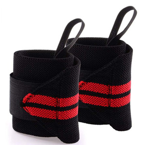 Protège-poignets antidérapants GAF pour la musculation avec fermeture auto-agrippante en polyester et coton, paire pour hommes et femmes - Product Image 2