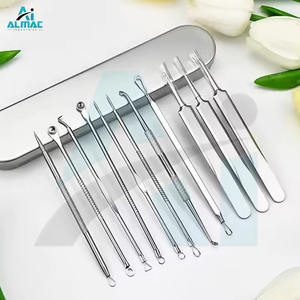 Juego de 11 Piezas de Instrumentos para el Acné de Acero Inoxidable ALMAC, Herramienta de Belleza Reutilizable de Alta Calidad con Pinzas - Product Image 2