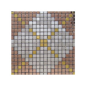 Azulejo de mosaico de acero inoxidable estampado Espejo, doble PVD plateado, dorado - Product Image 2