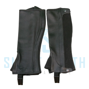 Premium Leather <b>Half</b> <b>Chaps</b> for Horse Riding Equestrian Riding Gaiters with Zipper and Elastic Panels for Riders - Product Image 4