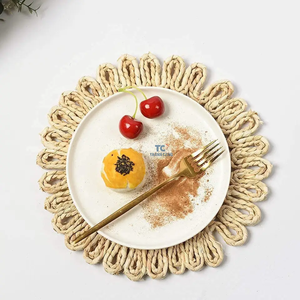 Napperons tissés naturels Napperons ronds en cosse de maïs Napperon tressé en rotin Nappes Vietnam Fabricant Meilleur prix - Product Image 2