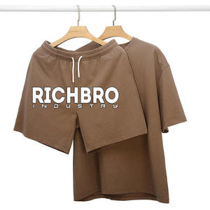 Custom Streetwear Cotton Jogging Sportswear Gym Tracksuit and Short 2 Piece Shorts Track Suit <b>Men</b> T <b>Shirt</b> Set - Product Image 2