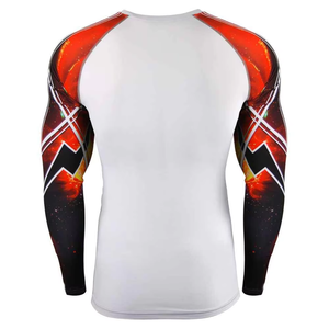 Wholesale Men's long Sleeve MMA Rashguard Compression Shirt BJJ Jiu Jitsu Grappling Training Sports Gym Fitness Wear - Product Image 3